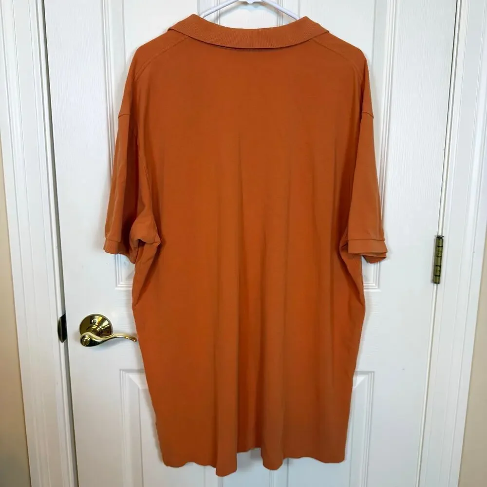 Polo Ralph Lauren Men’s Orange Polo Shirt Short Sleeve Cotton XXL Pony EUC